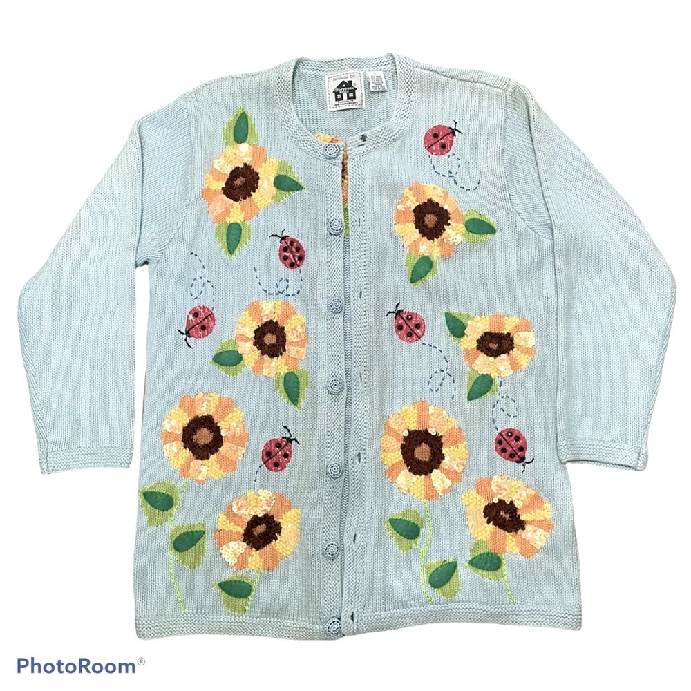 Vintage storybook knits sunflower cardigan